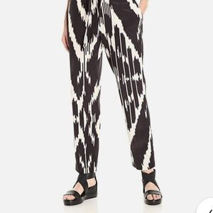 Theory Black & White Gunilla Ikat-Print Pants
